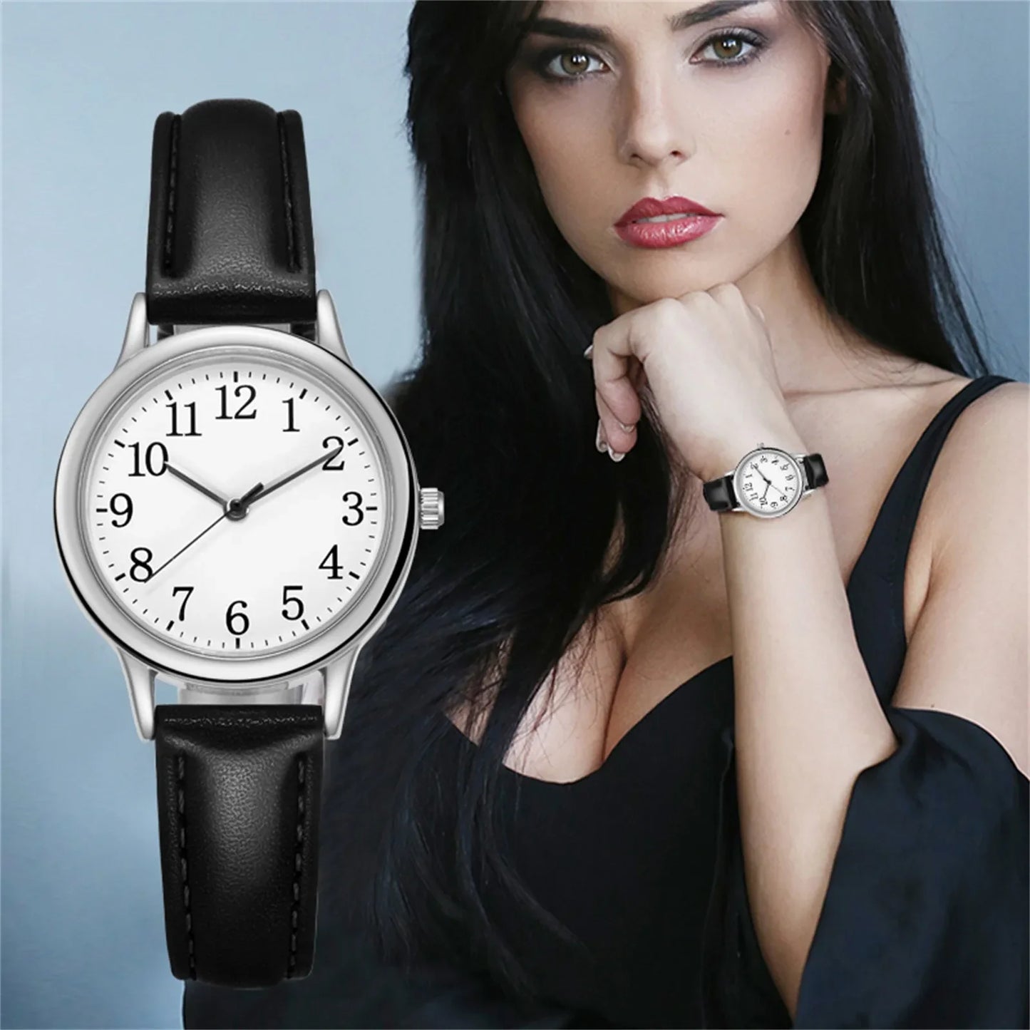 Japan Movement Women Quartz Fine Watch Easy To Read Arabic Numerals Simple-Dial