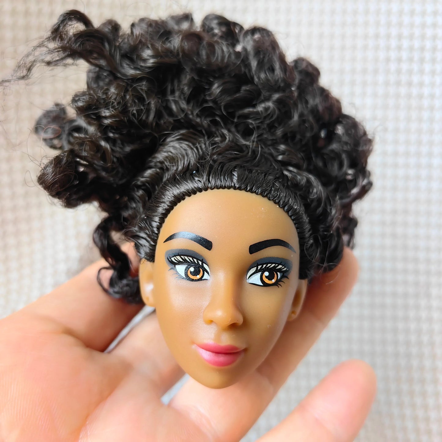 Original Doll Supermodel Star FR Heads DIY Head for 1/6 Doll Accessories Limited Special Curly haired black doll Collection gift