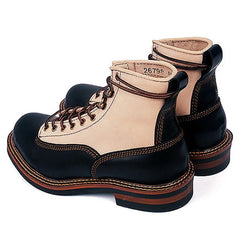 Vintage Boots For Men Winter Shoes Genuine Leather Military Boots