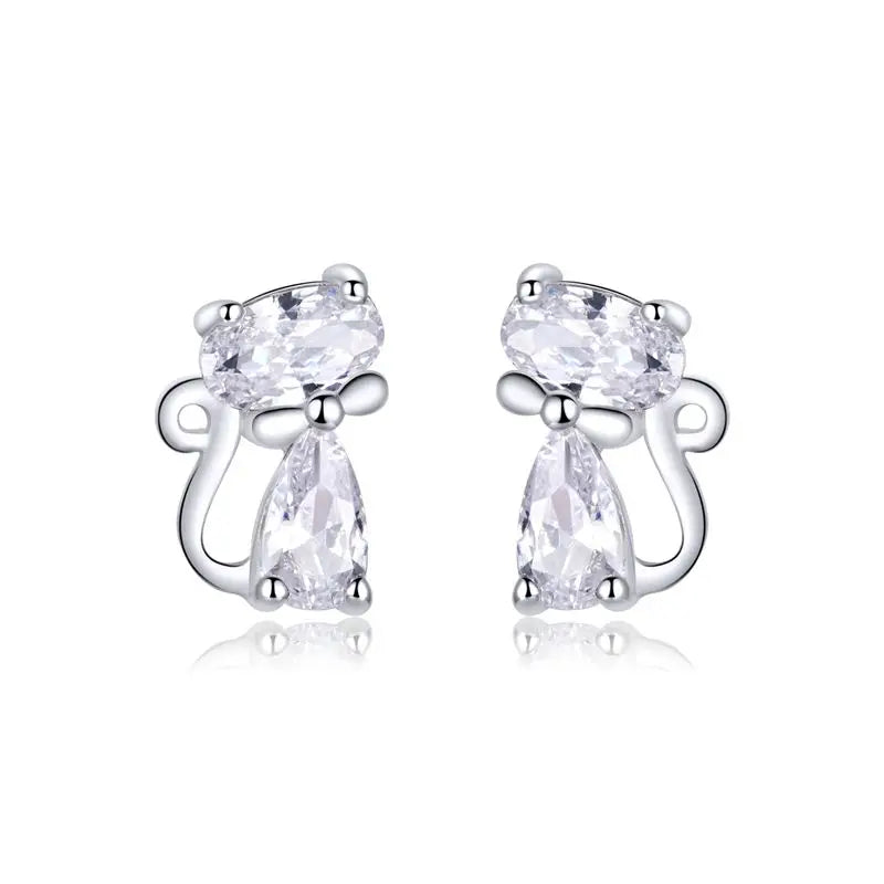 WOSTU 925 Sterling Silver European Simple CZ Ear Buckles Heart Hoop Earrings for Women Wedding Gift Minimalism Jewelry E737