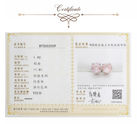 Potiy Rose Cut Octagon Morganite Pink Stud Earrings, 1.5ct Cubic Zirconia 925 Sterling Silver Earrings for Women Mother Day