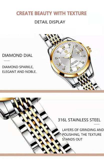 POEDAGAR Luxury Woman Watch Waterproof Stainless Steel Luminous Date Ladies Watch Fashion Simple Casual Women’s Quartz Watches