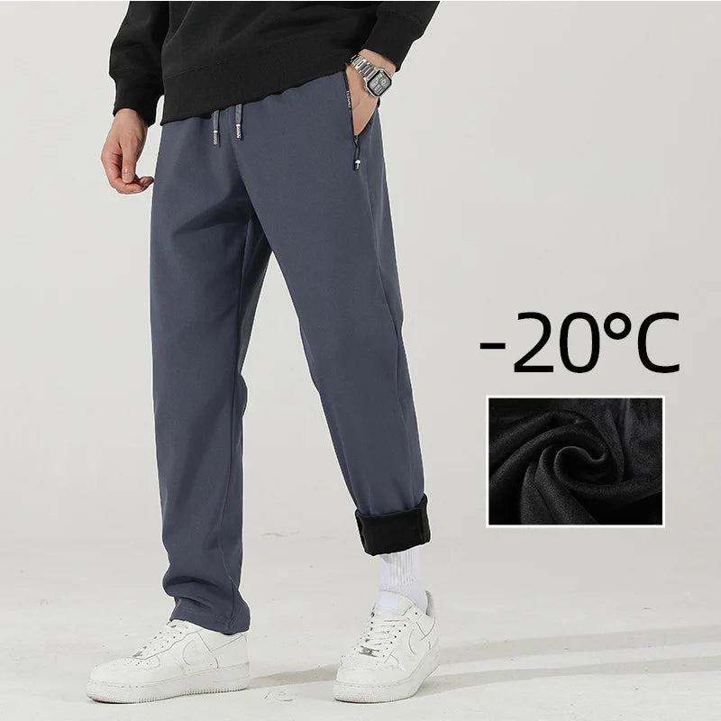 Men's Winter Warm Padded Sports Pants Waterproof Outdoor Rushing Pants Casual