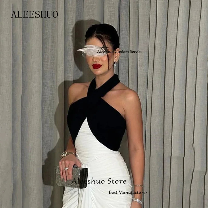 Homecoming Dresses: Evening Dress Pleat Halter Formal Women Party Gowns