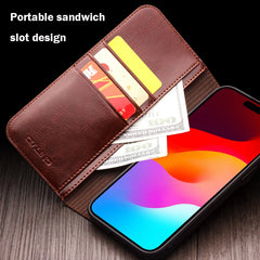 Case for iPhone16 15 14 13 12 11 Pro Max Mini Genuine Leather Fashion Cover for XR XS Max 7 8 16 Plus Card Slot