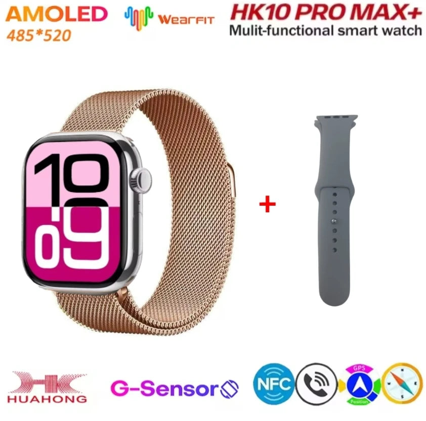 HK10 Pro Max  AMOLED Smart Watch Men WiFi Bluetooth Call ChatGPT Compass G-Sensor Photo Album Sport Smartwatch for Android IOS
