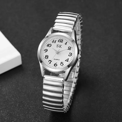 Elegant Small Dial Women Watches Fashion Elastic Strap Quartz Watch Reloj Mujer（Without Box）