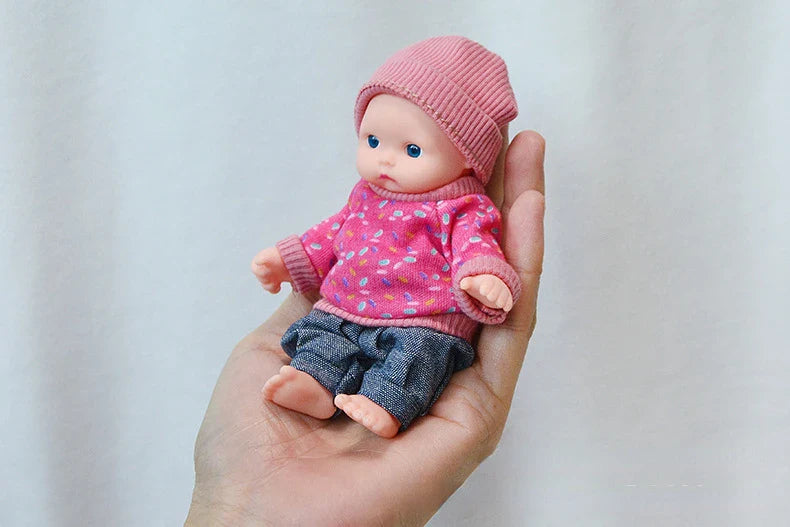 12cm Reborn Dolls Mini Palm Dolls Simulation Baby Dress Up Doll Reborn Doll Girls Boys Boneca Toys for Kids Munecas Reborn 1/12