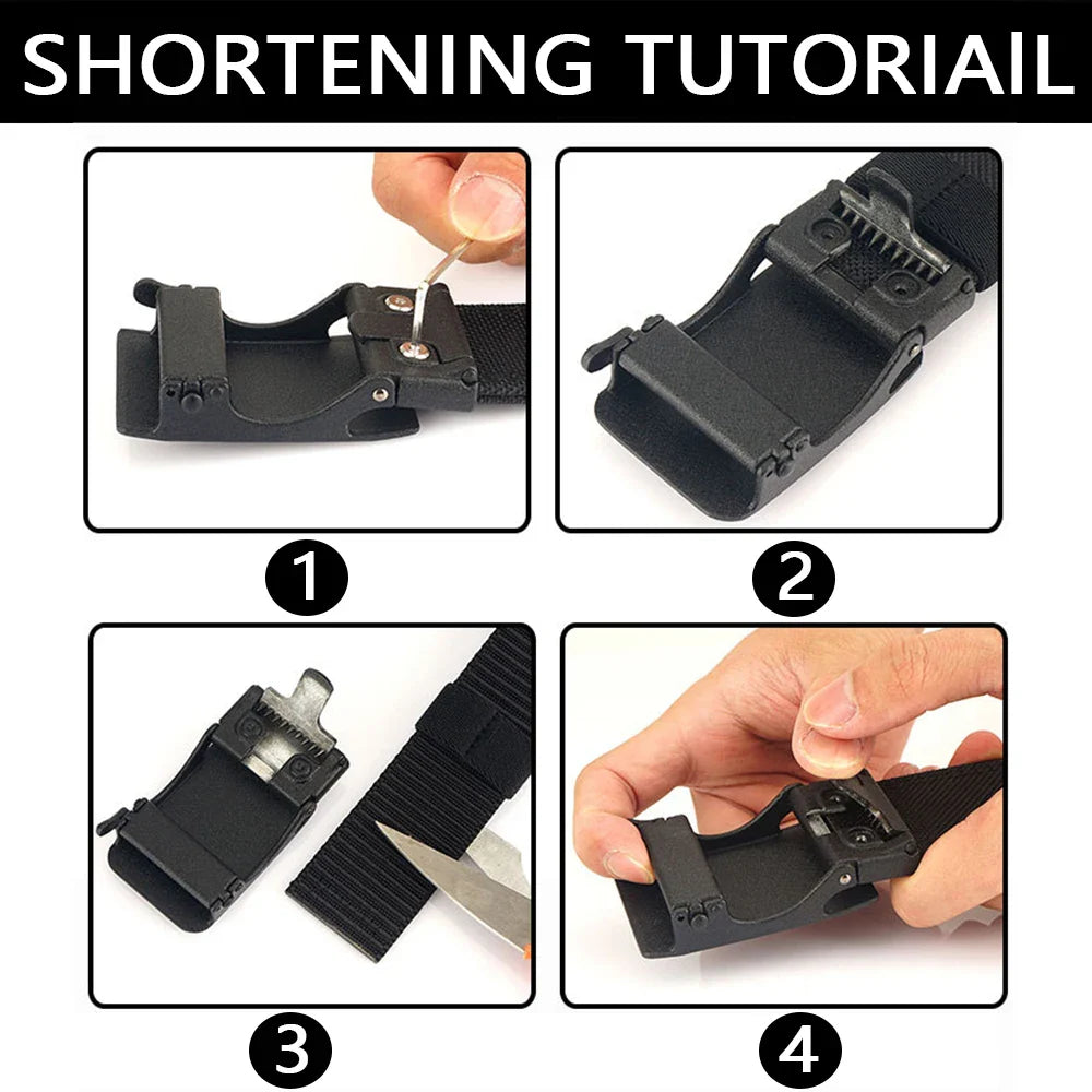 TUSHI Automatic Buckle Comfortable Nylon Military Gun Belt Outdoor Hunting Multifunctional IPSC Tactical Canvas Belt Men Belt