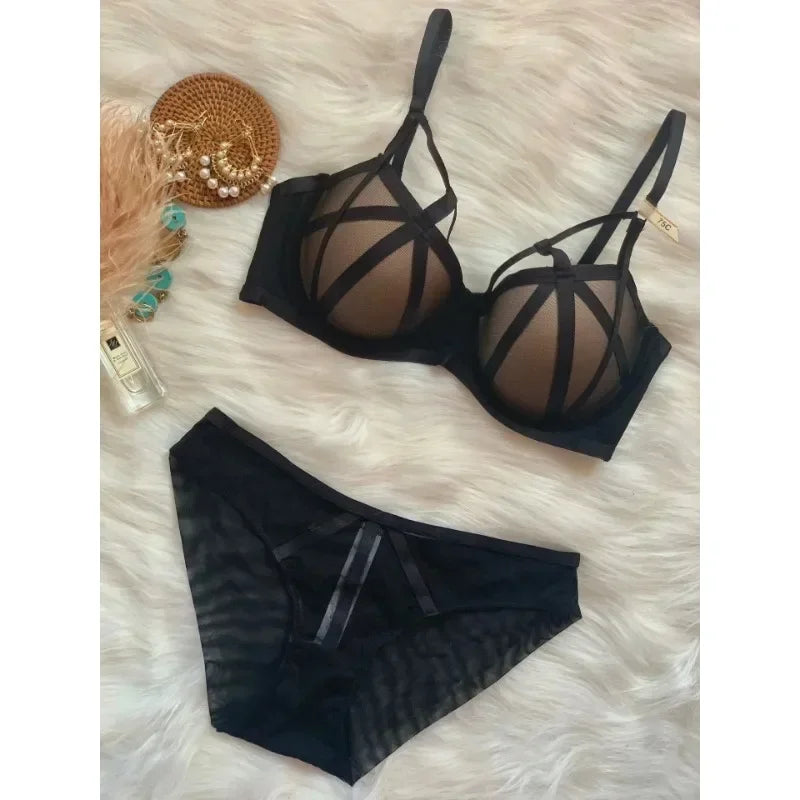 Bra and Panty Set Comfortable Wireless Bandage Lingerie Push-up Women Bra