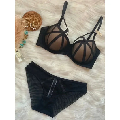 Bra and Panty Set Comfortable Wireless Bandage Lingerie Push-up Women Bra