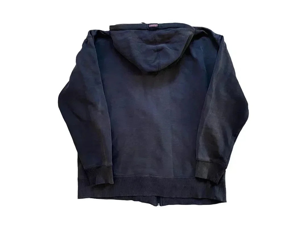 Y2K Vintage Casual New Winter  Zipper Hoodies Men's Gothic Pattern Sweatshirt Hoodie