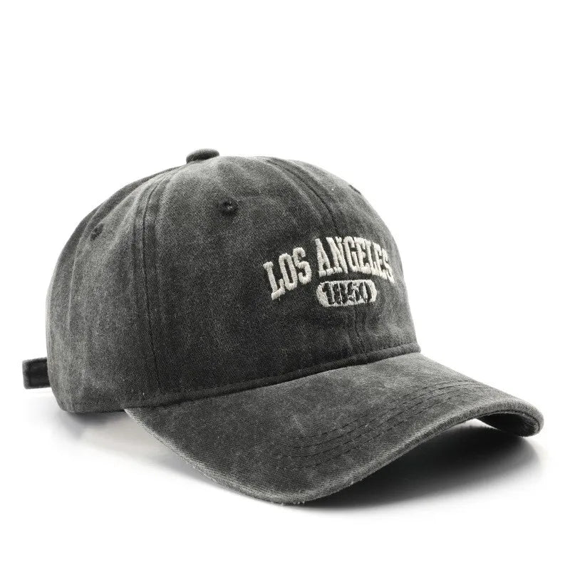 Personality female wash do old letter embroidery LOS ANGELES 1850 cap outdoor male sports travel sun protection baseball cap