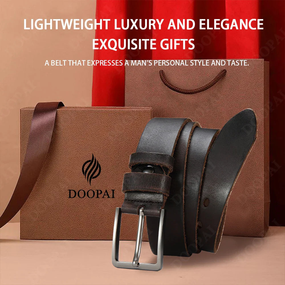 Antique High-quality Metal Needle Buckle High-quality Top Layer Cowhide Men's Casual Belt with Multiple Colors To Choose