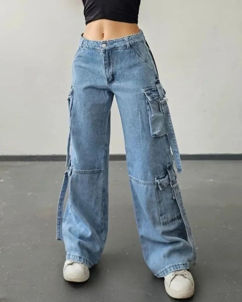 Streetwear Baggy Cargo Jeans Y2K Style Harajuku High Quality Fashion Pocket Pants