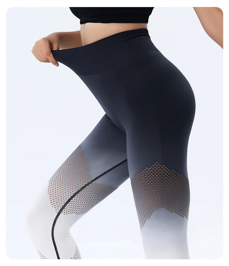 Women Sport Seamless Leggings Fitness Running Yoga Pants Gradient High Waist