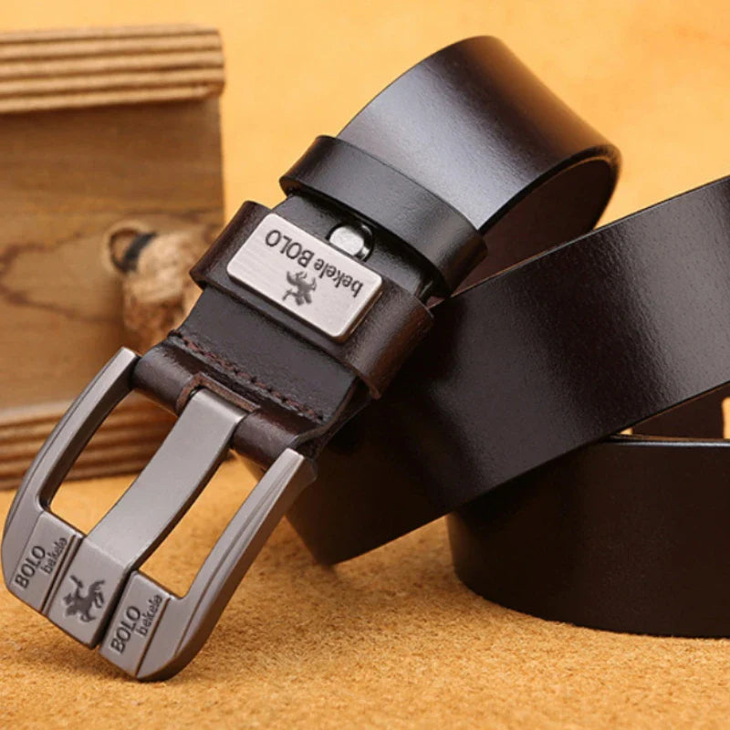 Famous Cowskin Luxury Brand Designer High Quality Alloy Pin Buckle Belts for Jeans Original Real Genuine Leather Belt for Men