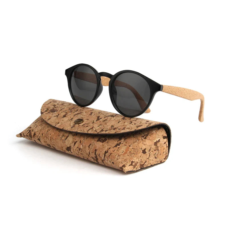 Kenbo High Quality Round Wood Bamboo Grain Polarized Sunglasses With Case Fashion Women Man Shades Wooden Sunglasses