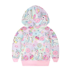 Unicorn Girls Jacket Cute Cartoon Boys Coat Little Princess Outerwear Birthday Kids Clothes