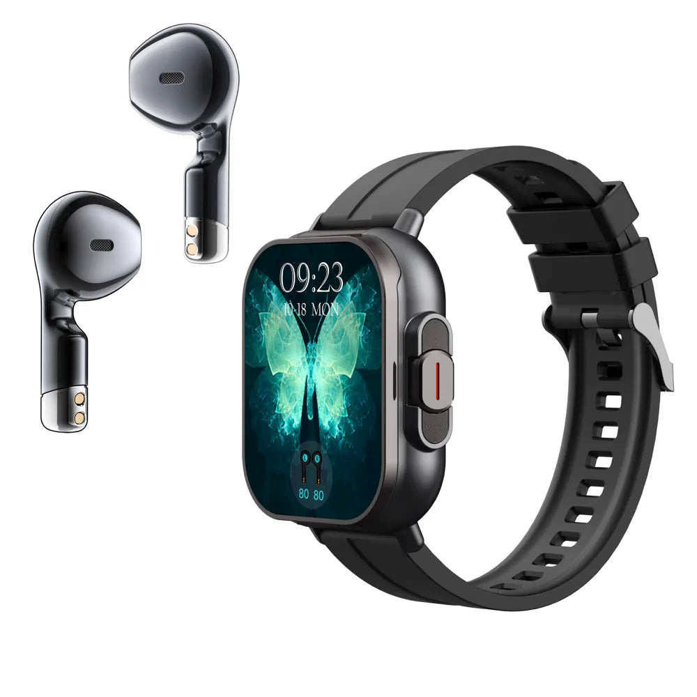 TWS Earphone Smartwatch 2.01" Headset 2 in 1 Smart Watch BT Call Blue Tooth Headphones Watches Heart Rate Sport Fitness Bracelet