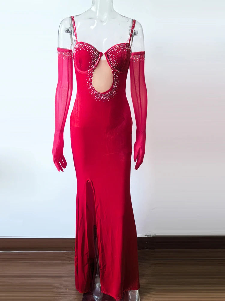 Formal attire Dresses: Woman Evening Dress Sparkle Heartbeat Velvet Diamonds
