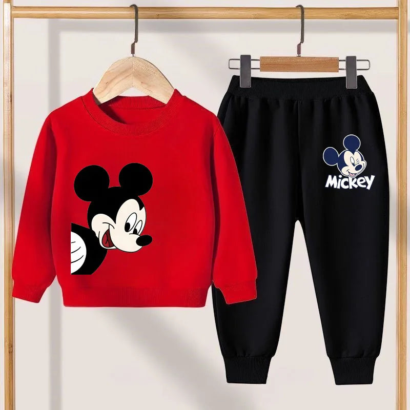 Disney Autumn New Boys Sweatshirt and Sweatpant Two Piece Set Children's Breathable Sport Clothing Sets Kids Casual Tracksuit