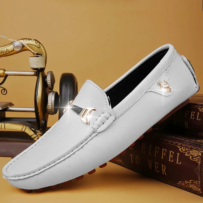 Men's Leather Shoes Drving Shoes Soft Comfortable Slip on Office Man Formal Shoes Wedding Party Casual Shoe Breath Lazy Loafers