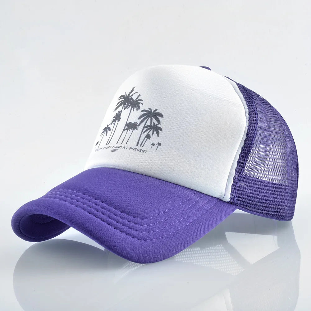 Trees Mesh Baseball Cap Summer Outdoor Snapback Sport Hats for Men