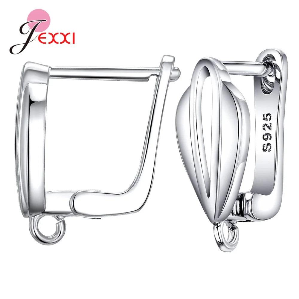 Drop Shipping Genuine 925 Sterling Silver Earrings Findings For DIY Jewelry Accessory High Quality Women Girls Jewelry Component