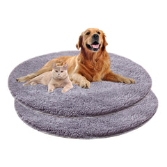 Round Dog Bed Mat Pet Sleeping Bed Soft Fluffy Long Plush Warm Pets Cushion