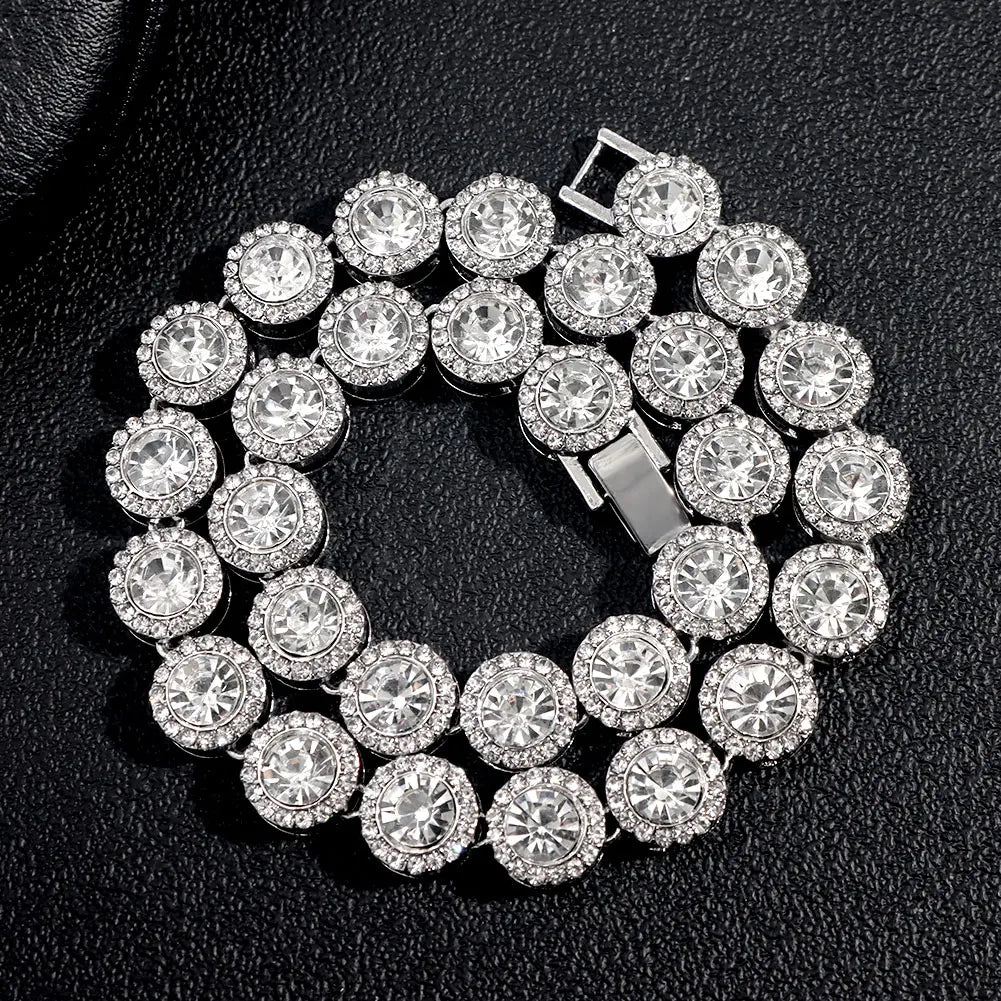Iced Out 13MM Tennis Chain Micro Paved Cuban Link Chain Necklace Bling