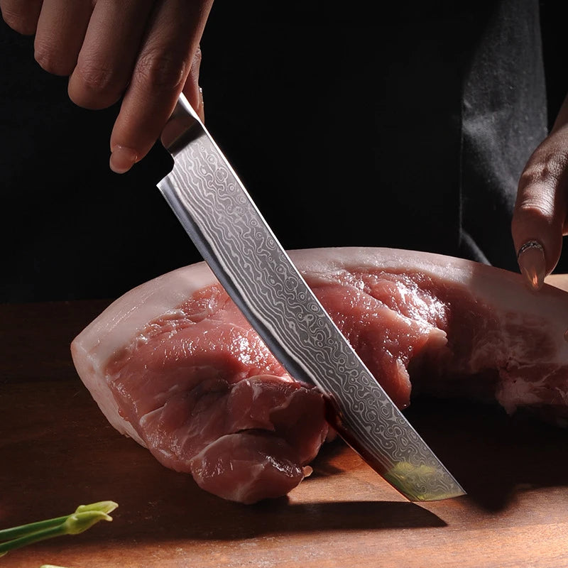 Damascus Steel Kitchen Knife Chef Knife Butcher Meat Cleaver Boning Barbecue