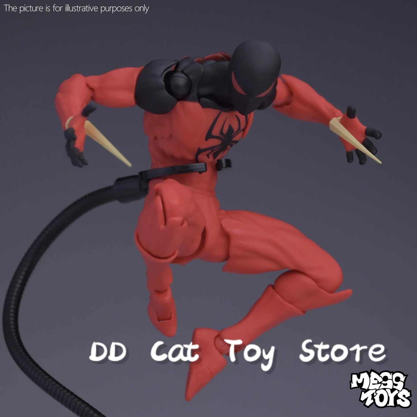 New MessToys Spiderman Figure CT Toys Black Red Spider Man Figurine Mess Toys Action Figure Custom Model Gift Kid Customized Toy