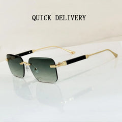 Sunglasses Women Trendy Vintage Designer Rimless Sunglasses For Men