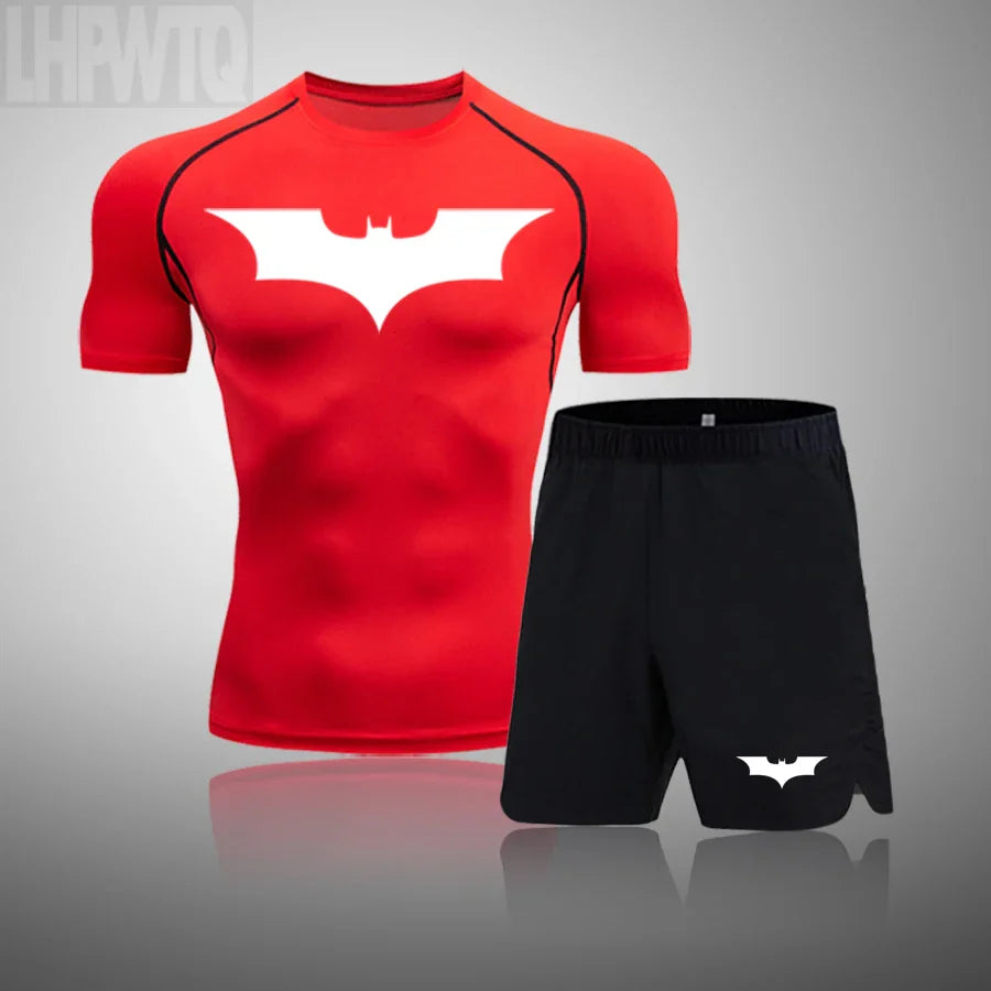 2024 Men's Running Fitness Sportswear Athletic T-Shirt Training Gym Clothes Sports Suits Workout Jogging Rashguard Men's Kit