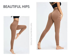 Seamless High Waist Nude Yoga Pants Women's Honey Peach Hip Lifting Tight Fitness