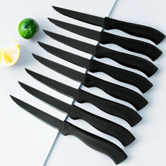 Table Knife Set  4/6/8Pcs Black Matte Comfort Handle Paring Knives German Stainless