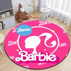 Fashion Barbie Cartoon print Round Carpet for Living Room Rugs Camping Picnic Mats