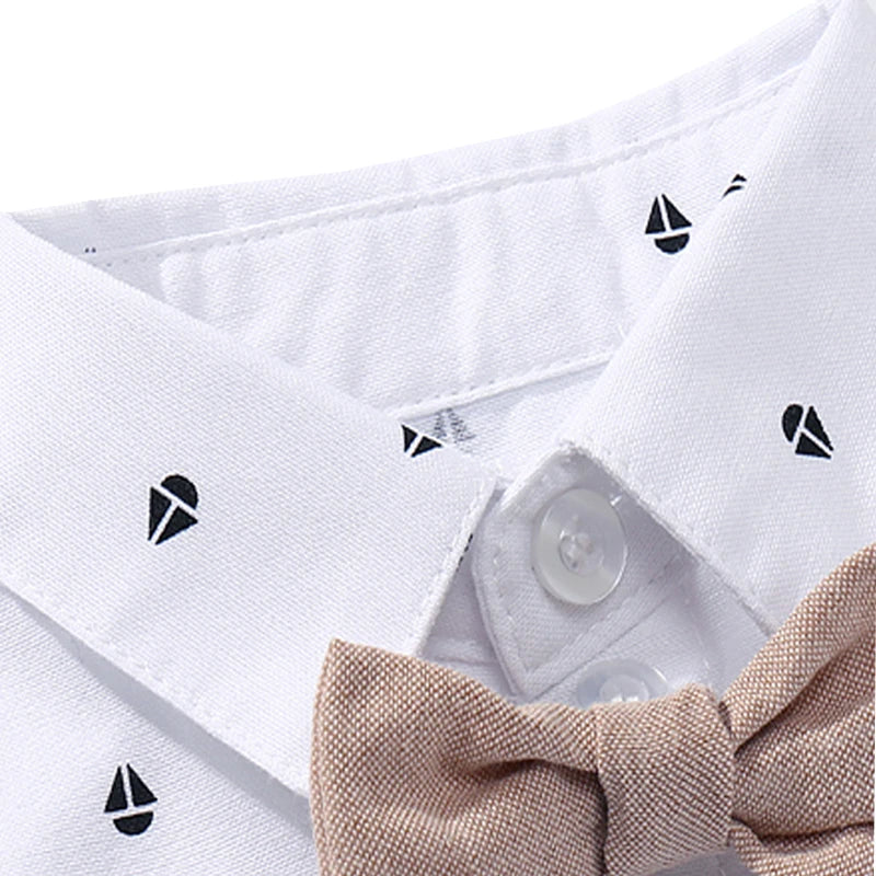 Baby Boy Clothing Suit Newborn Handsome Romper Bow Set Birthday Festival Gift Jumpsuit Hat Toddler Boys Wedding Outfit Dress