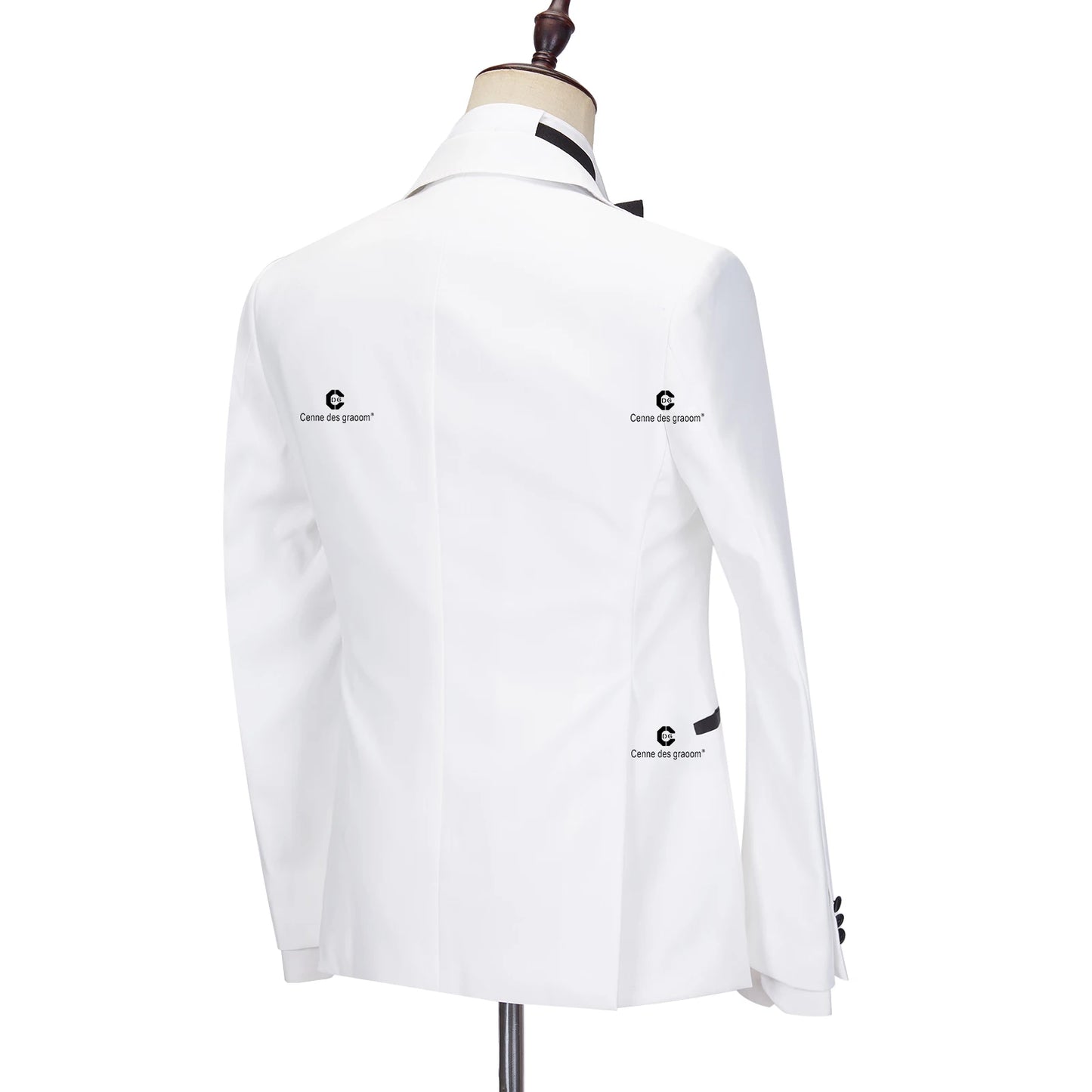 Tuxedo for Mens: Tuxedo Suits for Men Peak Lapel Slim Fit Black and White Solid One