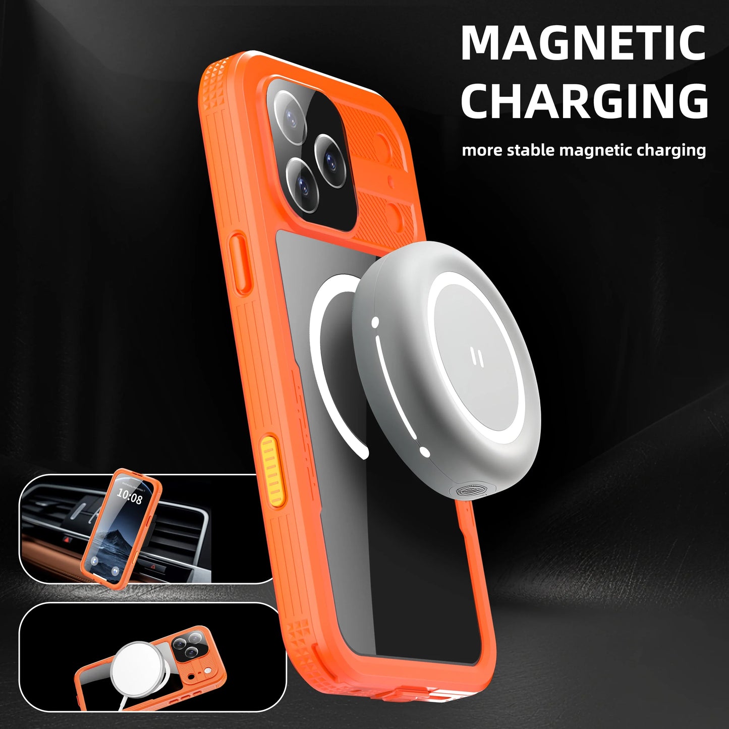 Magnetic Waterproof Phone Case for Swimming & Diving - Compatible with iPhone 17/17AIR/17Pro/17Promax