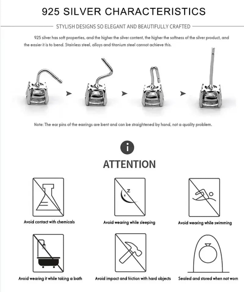 GRA Certificate Promotion 100% Moissanite Earrings for Women Pass Diamond Test Pen Ear Studs 925 Sterling Silver Fine Jewelry