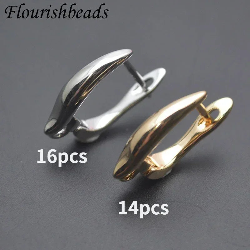 Nickle Free Anti-rust Real Gold Plating Metal Earring Hooks Women Jewelry Making Components 30pieces