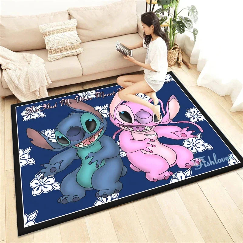 Stitch Cartoon HD Printing Carpet.Living Room,Bedroom,Decoration,Picnic,Camp,Kitchen