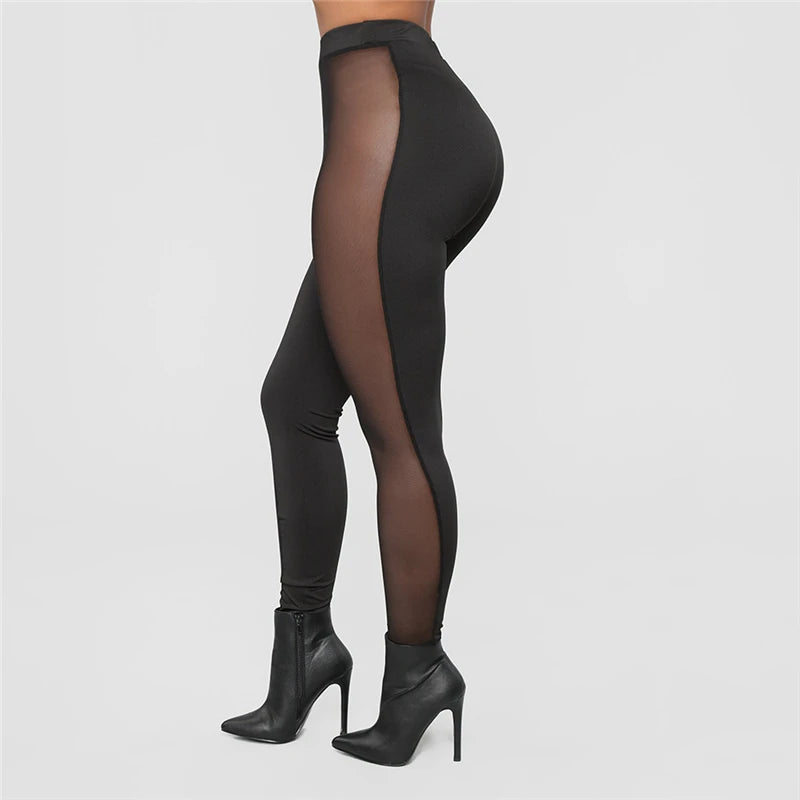Women's Mesh Leggings Gym Pants High Waist Elegant Sports Womens Push Up
