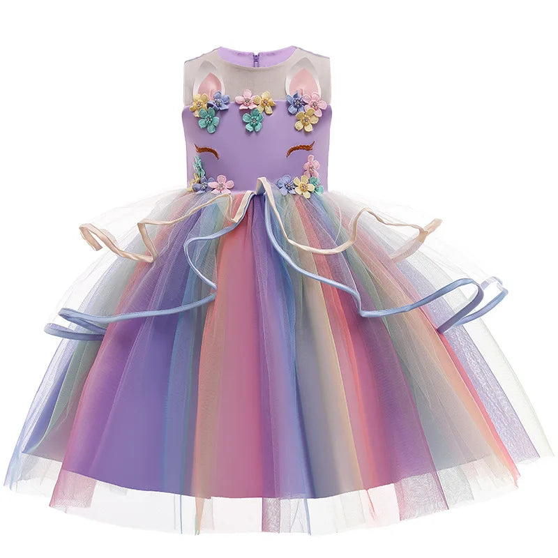 Baby Girl Unicorn Dress Cosplay Costume Birthday Party