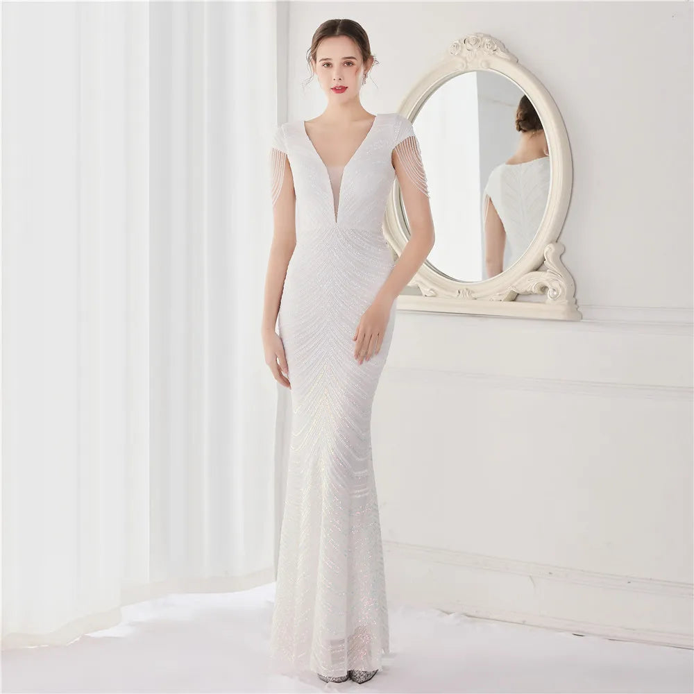 Formal attire Dresses: Evening Dress Long Luxury Beads Women Evening Party Dresses