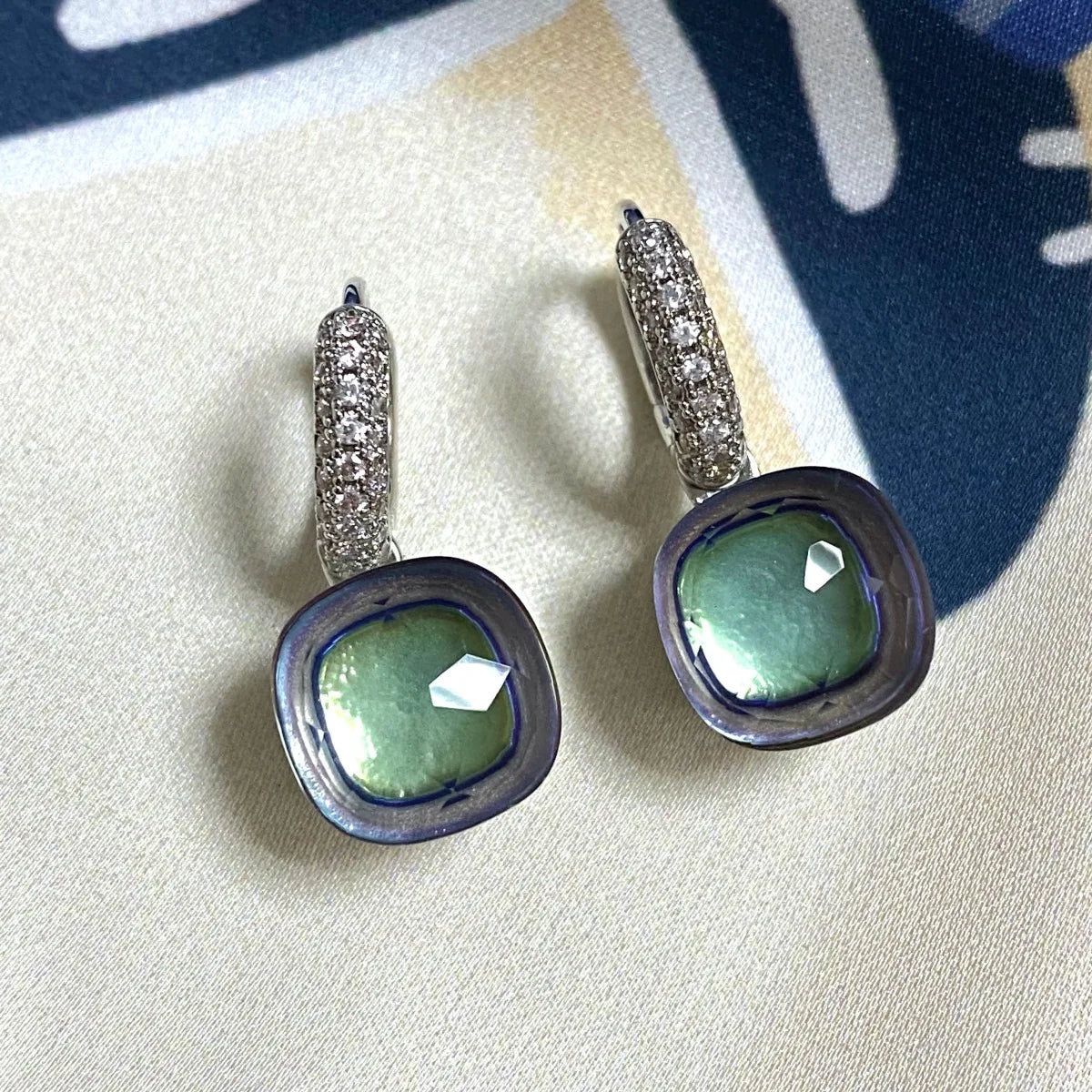 Classic Candy Color Earrings Inlay Transparent Zircon 27Colors Crystal Earrings Platinum Plated Fashion Jewelry For Women