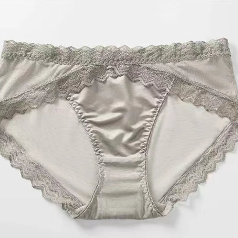 Women's Lingerie Set Silk Ruffles Lace Bras French Underwear Front Closure