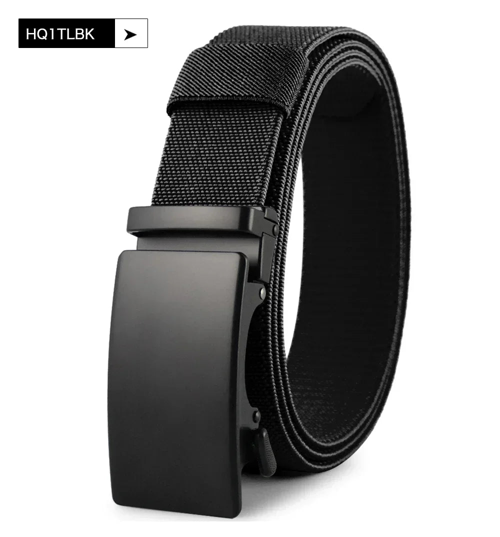 Men Belt Elastic Metal Automatic Buckle Army Outdoor Hunting Tactical Jeans Pants Belt Nylon Breathable Belts 150 Big Size Belts